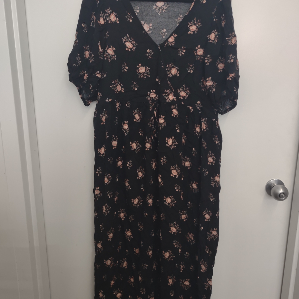 Christy Dawn Black and Pink Floral Maxi Dress